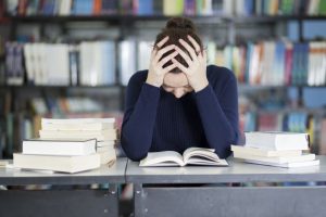 Student stresssing over reading
