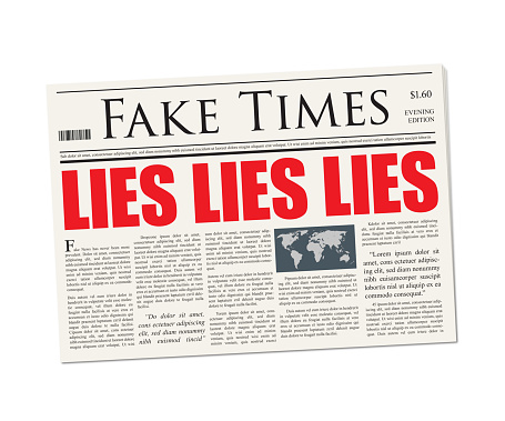 Mock up of a newspaper with headline. Isolated on white.